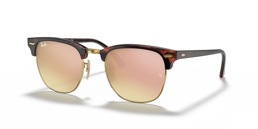 Ray-Ban RB3016 Clubmaster Flash Lentilles L (51 - 21) avec le Cuivre des lentilles et de la Tortue frame Lunettes de soleil