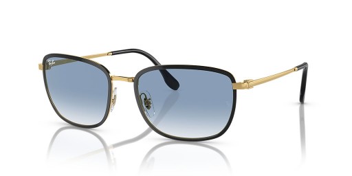 Ray-Ban RB3705 XL (57 - 19) avec le Bleu de lentilles et Noir frame Lunettes de soleil