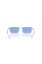 Ray-Ban RB3741 Emy Bio à Base de L (56 - 17) avec le Bleu de lentilles et de Lunettes de soleil de cadre en Argent