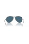 Ray-Ban RB8089 Aviator Titanium XXL (62 - 14) avec le Bleu de lentilles et de Lunettes de soleil de cadre en Argent