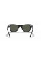 Ray-Ban RB2140F Original Wayfarer Classique L (52 - 22) avec les lentilles Vertes et Noir frame Lunettes de soleil