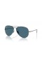 Ray-Ban RB8089 Aviator Titanium XXL (62 - 14) avec le Bleu de lentilles et de Lunettes de soleil de cadre en Argent