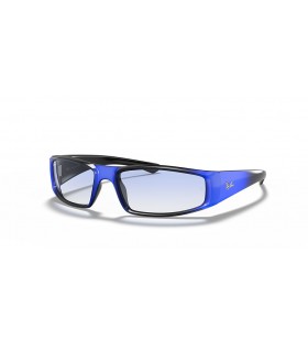 Ray-Ban RB4335 S (58 - 17) avec le Bleu de lentilles et Noir frame Lunettes de soleil
