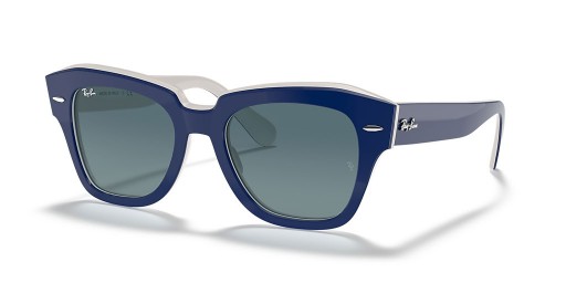 Ray-Ban State Street RB2186 M (49 - 20) mit Blauen Gläsern und Blau-Rahmen und Sonnenbrillen