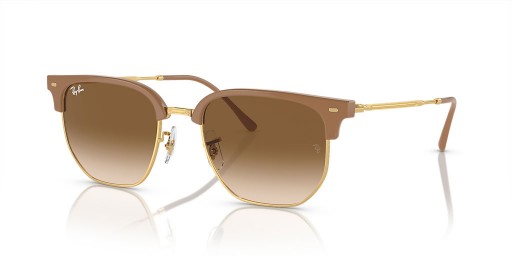 Ray-Ban RB4416 New Clubmaster XL (53 - 20) mit Braunen Linsen und Beige Rahmen Sonnenbrille