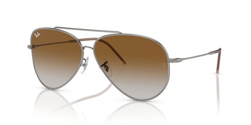 Ray-Ban RBR0101S Aviator Reverse L (59 - 11) mit Braunen Linsen und Silber-Rahmen-Sonnenbrille