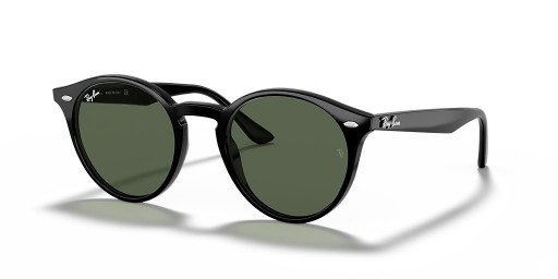 Ray-Ban RB2180 M (49 - 21) mit Grünen Gläsern und Schwarzem Rahmen, Sonnenbrillen