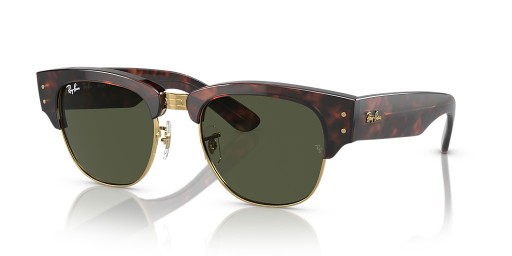 Ray-Ban RB0316S Mega Clubmaster XL (53 - 21) mit Grünen Gläsern und Tortoise frame Sonnenbrillen