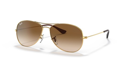 Ray-Ban Cockpit RB3362 M (56 - 14) mit Braunen Linsen und Gold Rahmen Sonnenbrille