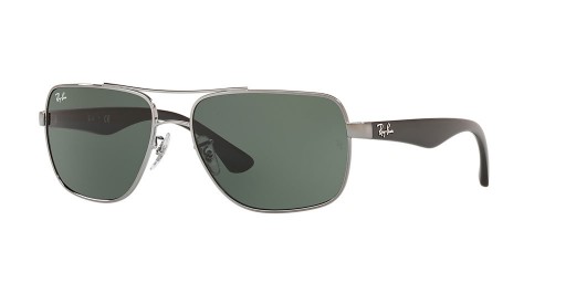 Ray-Ban RB3483 L (60 - 16) mit Grünen Linsen-und Silber-Rahmen-Sonnenbrille