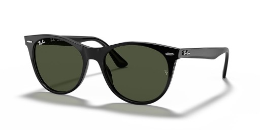 Ray-Ban RB2185 Wayfarer II Classic L (55 - 18) mit Grünen Gläsern und Schwarzem Rahmen, Sonnenbrillen