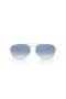 Ray-Ban RB3735 Bain-Bridge-XL (57 - 17) mit Blauen Gläsern und Silber-Rahmen-Sonnenbrille
