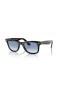 Ray-Ban RB2140F Original Wayfarer Classic L (52 - 22) mit Blauen Gläsern und Schwarzem Rahmen, Sonnenbrillen