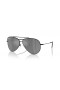 Ray-Ban RBR0101S Aviator Reverse-XXL (62 - 11) mit Silbernen Gläsern und Schwarzem Rahmen, Sonnenbrillen
