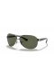 Ray-Ban RB3386 L (63 - 13) mit Grünen Linsen-und Silber-Rahmen-Sonnenbrille