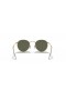 Ray-Ban RB3447 Round Metal S (50 - 21) mit Grünen Gläsern und Gold Rahmen Sonnenbrille