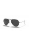 Ray-Ban RB3689 Aviator Metal II XXL (62 - 14) mit Schwarzem Linsen-und Silber-Rahmen-Sonnenbrille