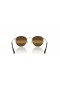 Ray-Ban RB3447 Round Metal Chromance S (50 - 21) mit Braunen Linsen und Gold Rahmen Sonnenbrille