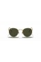 Ray-Ban RB3447 Round Metal L (53 - 21) mit Grünen Gläsern und Gold Rahmen Sonnenbrille