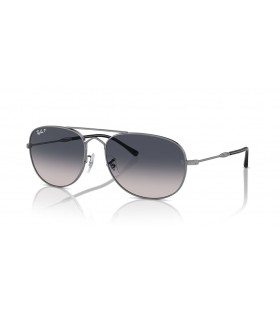 Ray-Ban RB3735 Bain-Bridge-XXL (60 - 17) mit Blauen Gläsern und Silber-Rahmen-Sonnenbrille