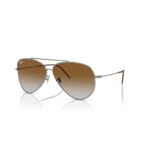 Ray-Ban RBR0101S Aviator Reverse L (59 - 11) mit Braunen Linsen und Silber-Rahmen-Sonnenbrille