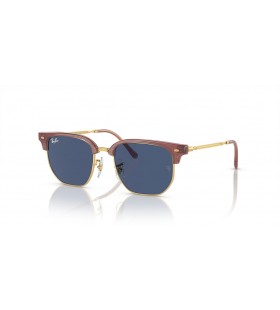 Ray-Ban RB9116S New Clubmaster Kids XL (47 - 17) mit Blauen Gläsern und Rosa Rahmen Sonnenbrille