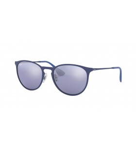 Ray-Ban RB3539 Erika Metal M (54 - 19) mit Grauen Gläsern und Blau-Rahmen und Sonnenbrillen
