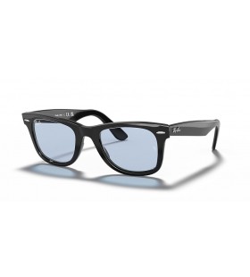 Ray-Ban RB2140F Original Wayfarer Classic L (52 - 22) mit Blauen GlÃ¤sern und Schwarzem Rahmen, Sonnenbrillen