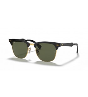 Ray-Ban RB3507 Clubmaster Aluminium L (51 - 21) mit GrÃ¼nen GlÃ¤sern und Schwarzem Rahmen, Sonnenbrillen