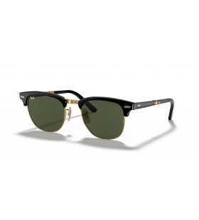 Ray-Ban RB2176 Clubmaster Folding L (51 - 21) mit Grünen Gläsern und Schwarzem Rahmen, Sonnenbrillen