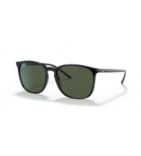 Ray-Ban RB4387 M (56 - 18) mit Grünen Gläsern und Schwarzem Rahmen, Sonnenbrillen