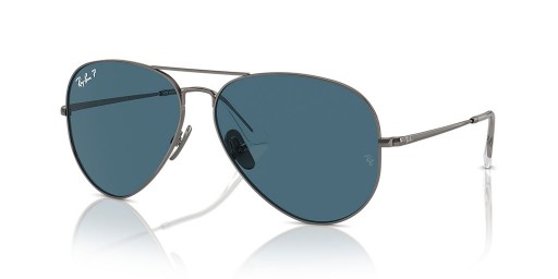 Ray-Ban RB8089 Aviator Τιτανίου XXL (62 - 14) με Μπλε φακούς και Ασημένια γυαλιά Ηλίου πλαισίων