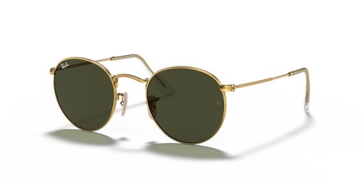Ray-Ban RB3447 γύρω από το Μέταλλο S (50 - 21) με πράσινους φακούς και γυαλιά Ηλίου πλαισίων Χρυσή