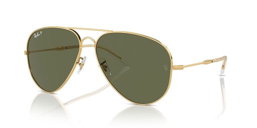 Ray-Ban RB3825 Παλιό Αεροπόρο XL (58 - 14) με το Πράσινο φακούς και γυαλιά Ηλίου πλαισίων Χρυσή
