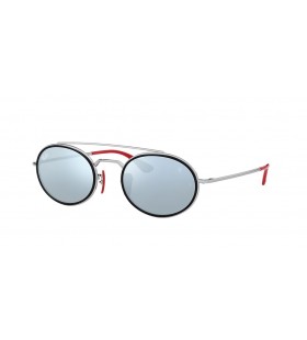 Ray-Ban RB3847M Scuderia Ferrari Collection XL (52 - 22) με Ασημί φακούς και Ασημένια γυαλιά Ηλίου πλαισίων